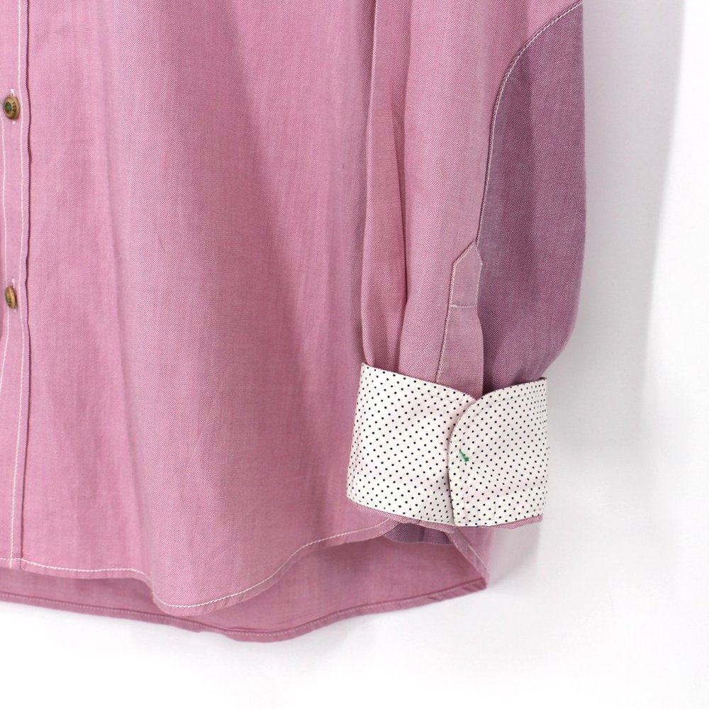 Ted Baker Contrast Pink/Purple Button Up Cotton Oxford Collared Dress Shirt 5 XL - Picture 3 of 6